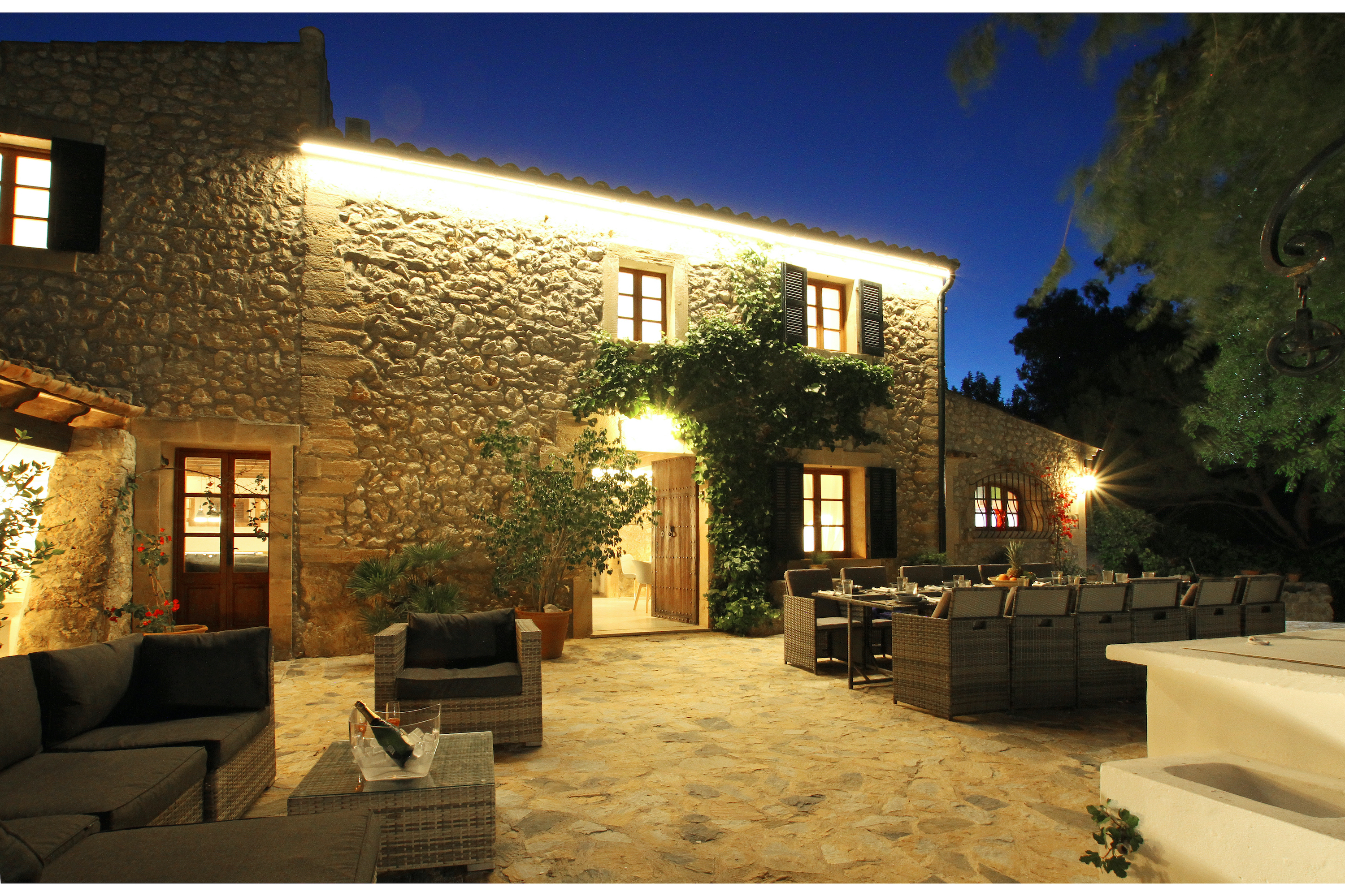 Terrace at night